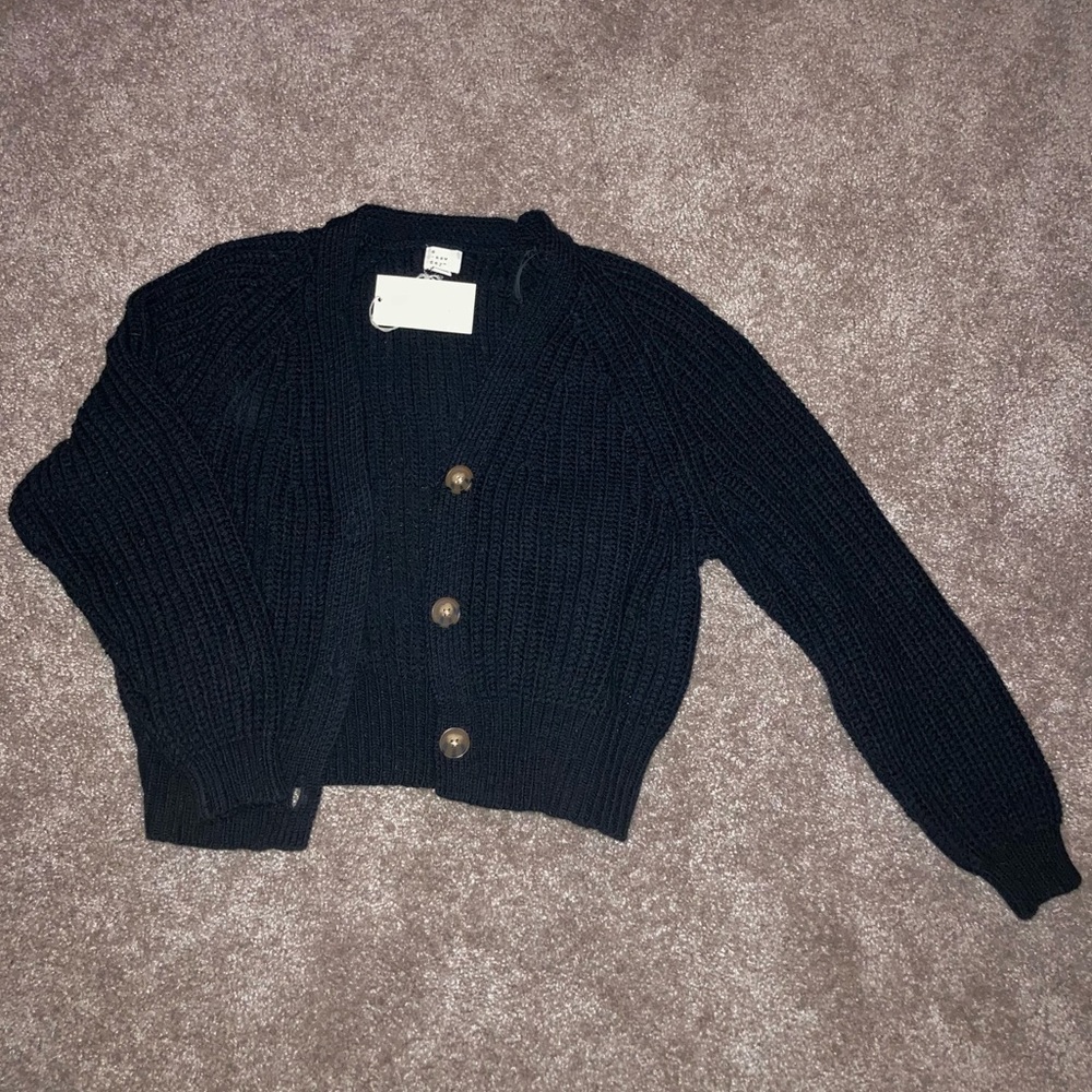 black button up sweater from target